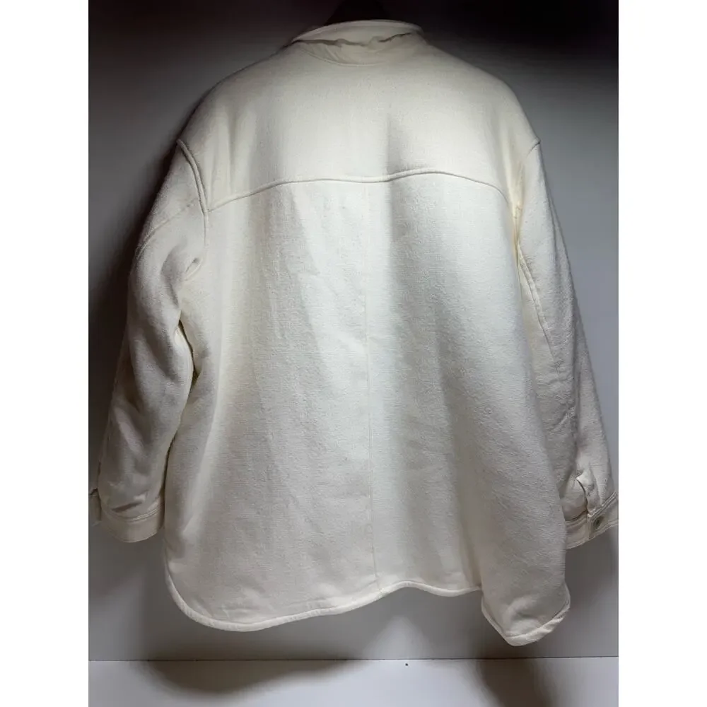 Eddie Bauer Women’s Peninsula Shacket Shirt Jacket Ivory Cream 2XL Minimalist
